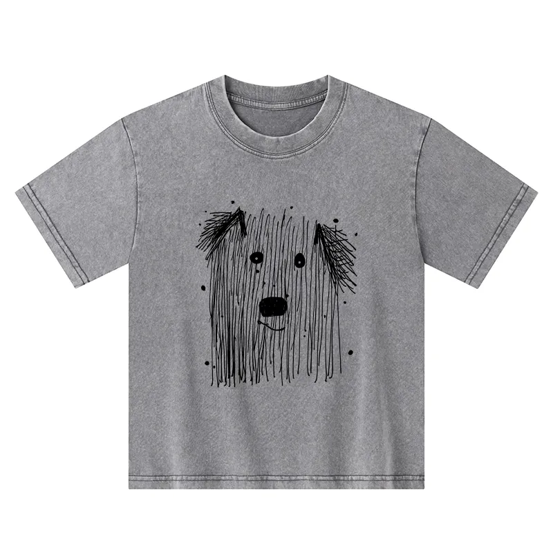 Tokyo-Tiger Fluffy Chaos In Dog Form Kids Washed T-Shirt