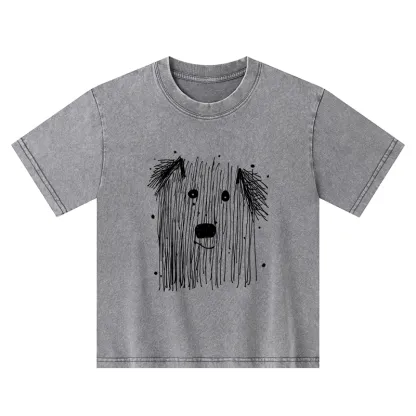 Tokyo-Tiger Fluffy Chaos In Dog Form Kids Washed T-Shirt