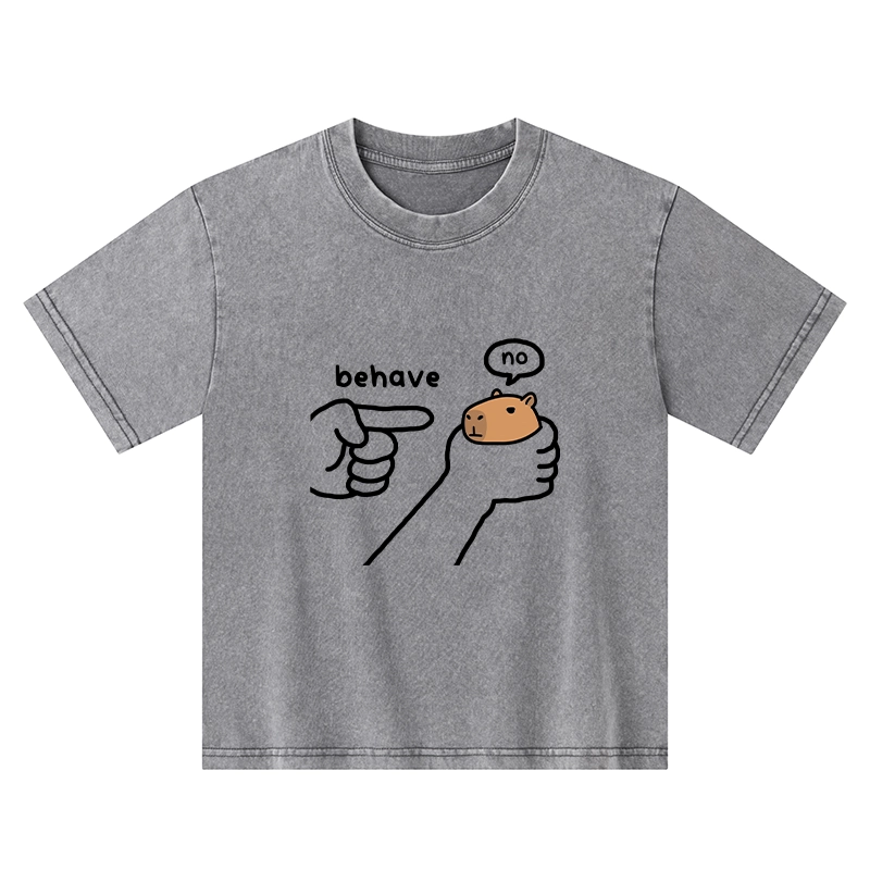 Tokyo-Tiger Dishonest Capybara Kids Washed T-Shirt