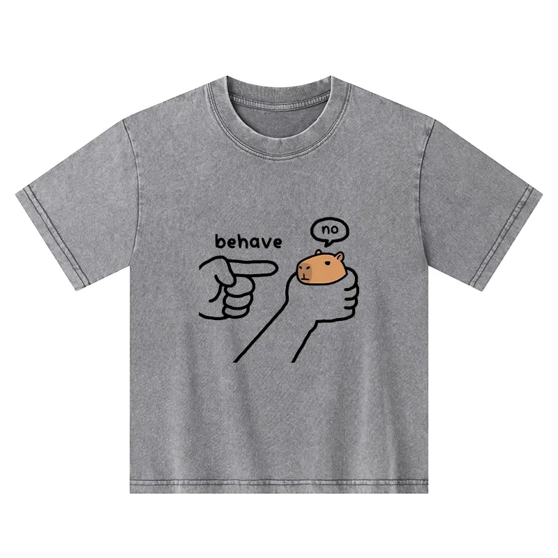 Tokyo-Tiger Dishonest Capybara Kids Washed T-Shirt