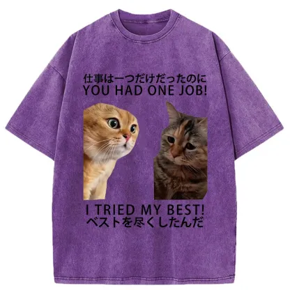 Tokyo-Tiger I Tried My Best Washed T-Shirt