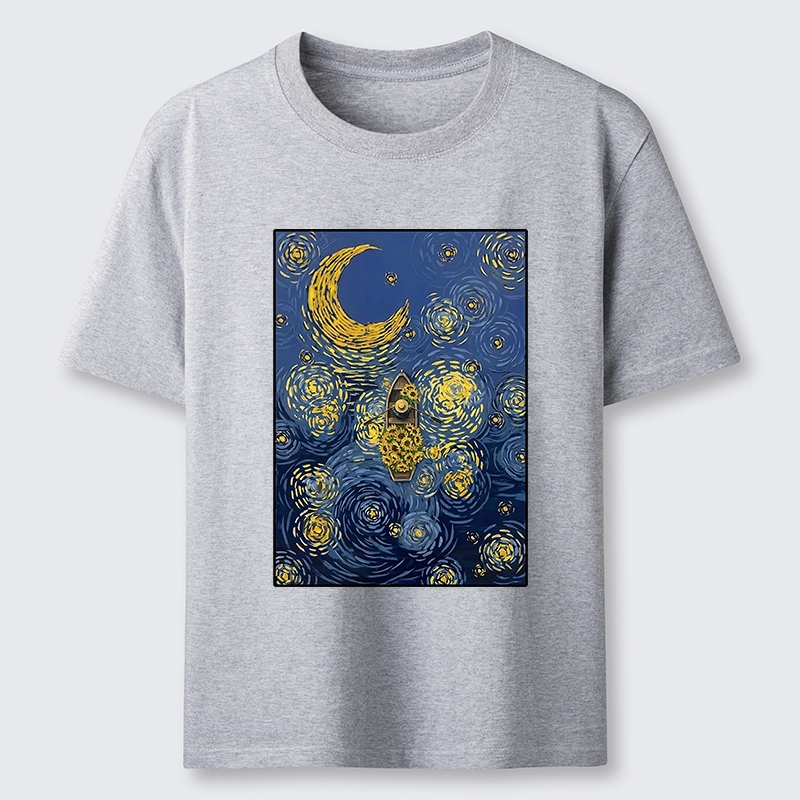 Tokyo-Tiger Van Gogh Vibes With Sunflower Boat Classic T-Shirt