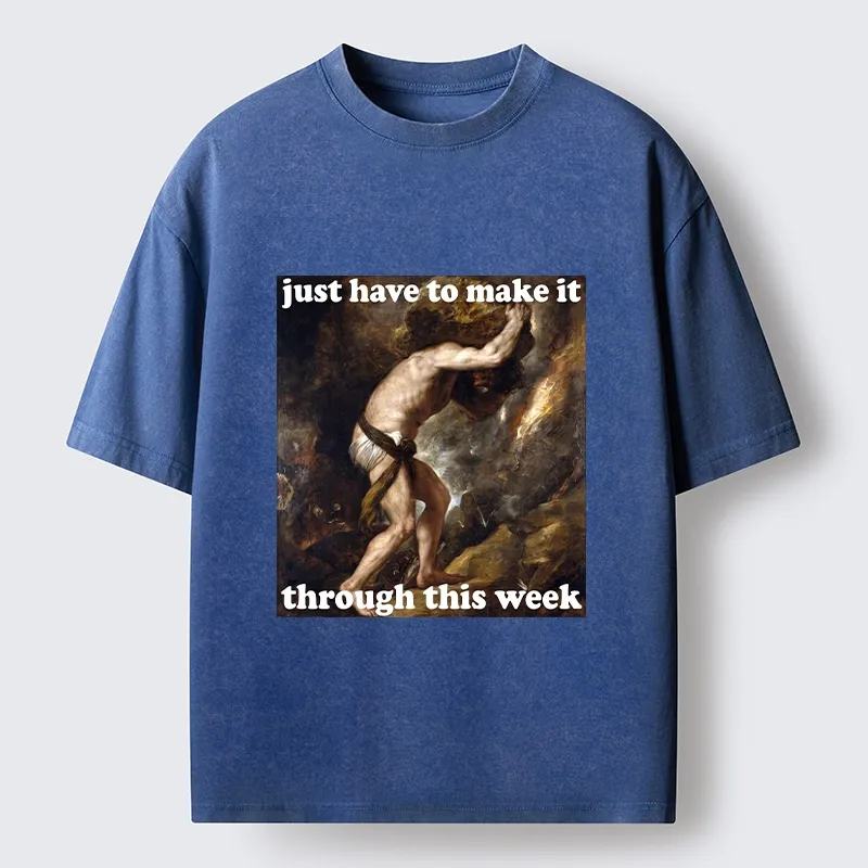 Tokyo-Tiger Sisyphus Struggles Through Busy Week Washed T-Shirt
