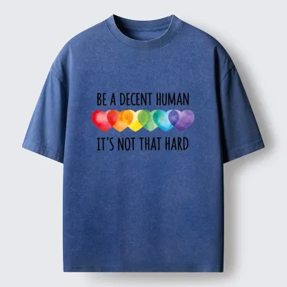 Tokyo-Tiger Be Kind As Rainbow Hearts Remind Us Washed T-Shirt
