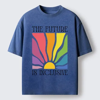 Tokyo-Tiger Radiant Rainbow Welcomes All Identities Washed T-Shirt
