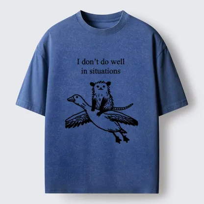 Tokyo-Tiger Lost Possum Rides Wild Goose Washed T-Shirt
