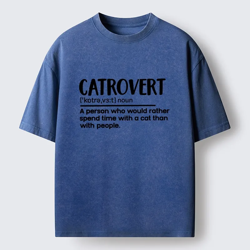 Tokyo-Tiger Catrovert Love Cats Not People Washed T-Shirt