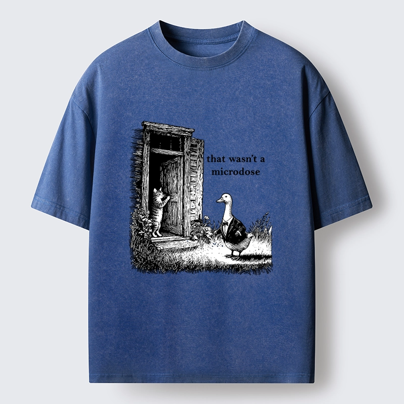 Tokyo-Tiger Funny Cat And Duck Door Joke Washed T-Shirt