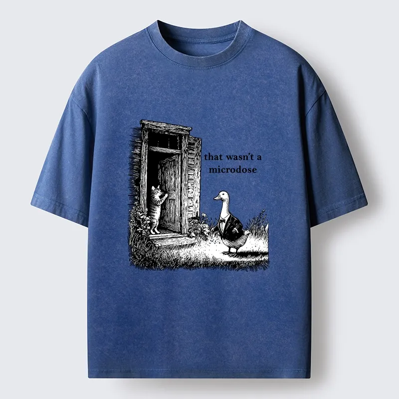 Tokyo-Tiger Funny Cat And Duck Door Joke Washed T-Shirt