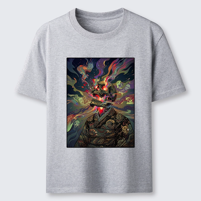 Tokyo-Tiger Colorful Flame Spirits Around Dead Head Classic T-Shirt