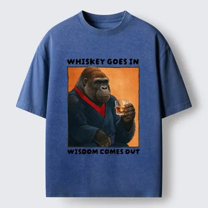 Tokyo-Tiger Whiskey In Wisdom Out Maybe Washed T-Shirt