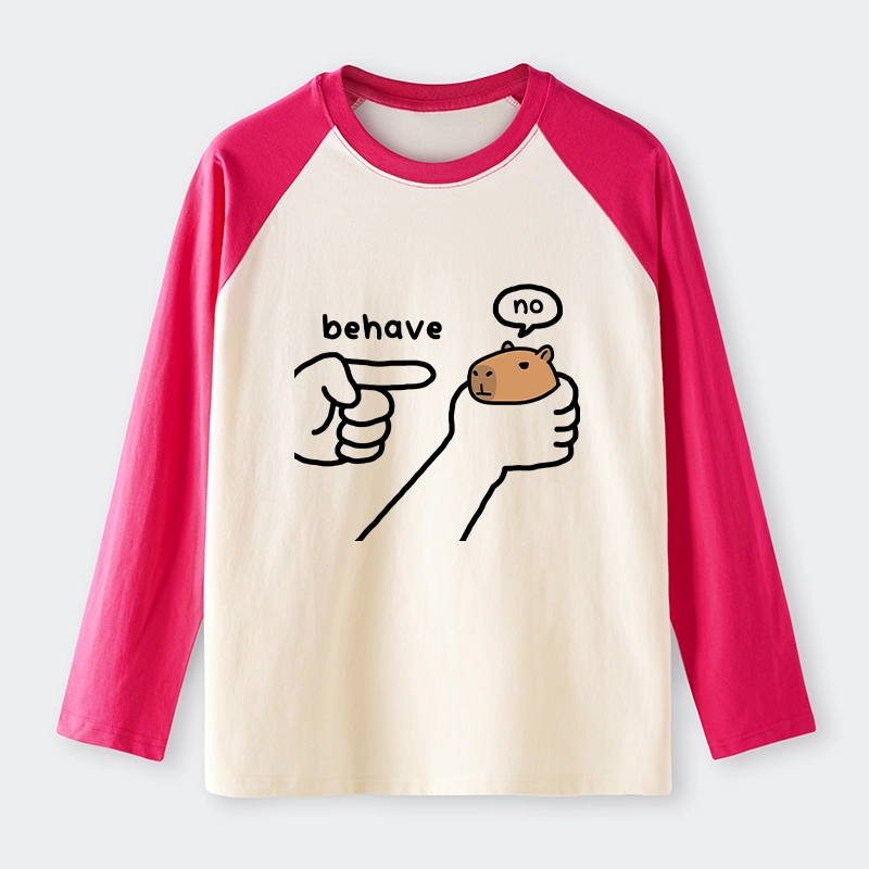 Tokyo-Tiger Dishonest Capybara Raglan Long Sleeve T-shirt