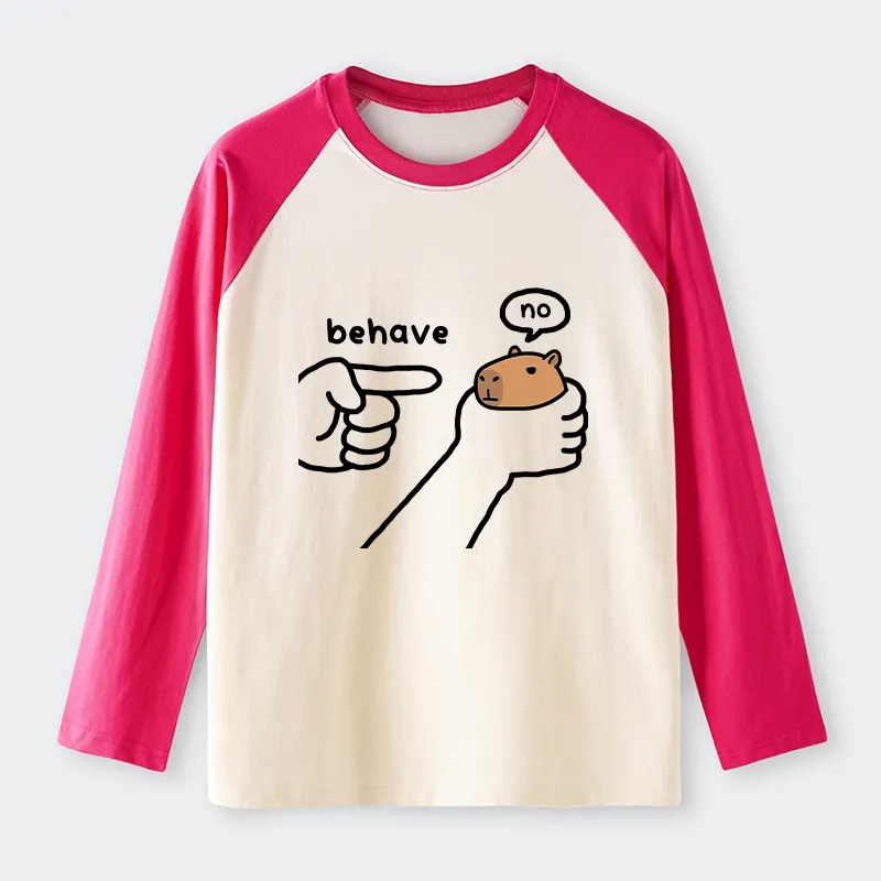 Tokyo-Tiger Dishonest Capybara Raglan Long Sleeve T-shirt