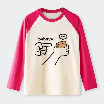 Tokyo-Tiger Dishonest Capybara Raglan Long Sleeve T-shirt
