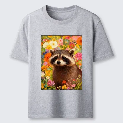 Tokyo-Tiger Raccoon Among Bright Flowers Classic T-Shirt