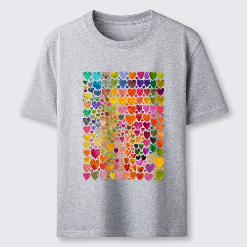 Tokyo-Tiger Rainbow Hearts Fill Full Art Grid Classic T-Shirt