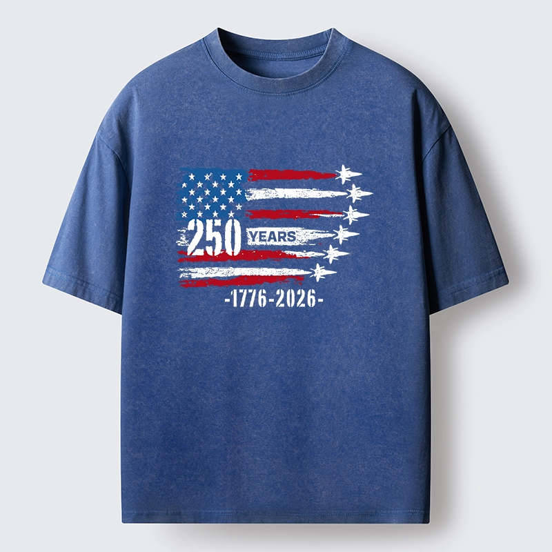 Tokyo-Tiger 250 Years Strong American Flag Washed T-Shirt