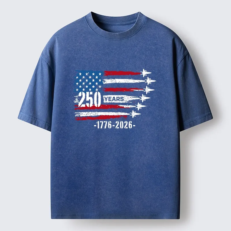 Tokyo-Tiger 250 Years Strong American Flag Washed T-Shirt