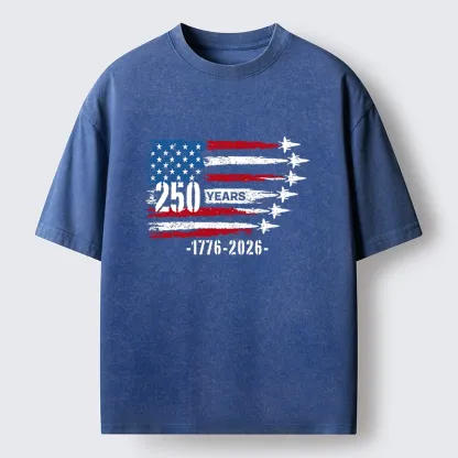 Tokyo-Tiger 250 Years Strong American Flag Washed T-Shirt