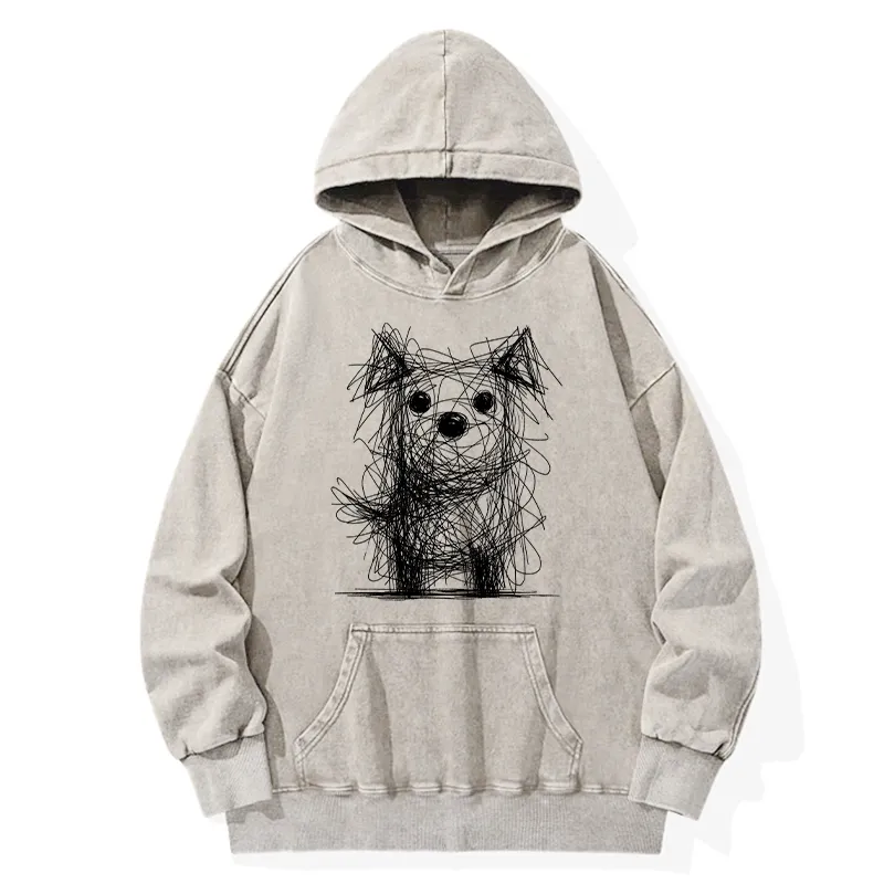 Tokyo-Tiger Scruffy Dog Chaos Art Washed Hoodie Sale