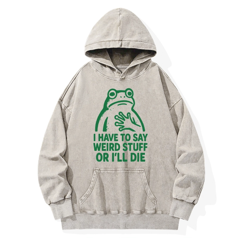 Tokyo-Tiger Weird Frog Funny Meme Washed Hoodie