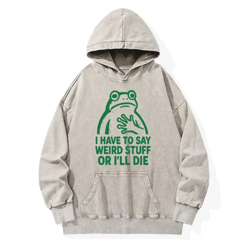 Tokyo-Tiger Weird Frog Funny Meme Washed Hoodie Sale