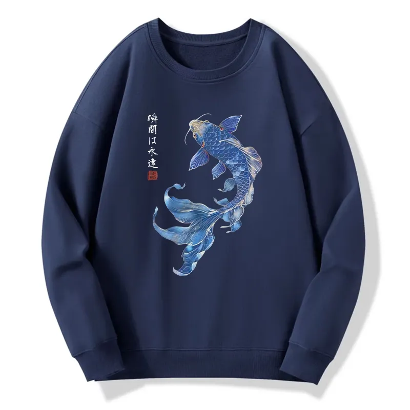 Tokyo-Tiger Lucky Blue Koi Fish Art Classic Sweatshirt