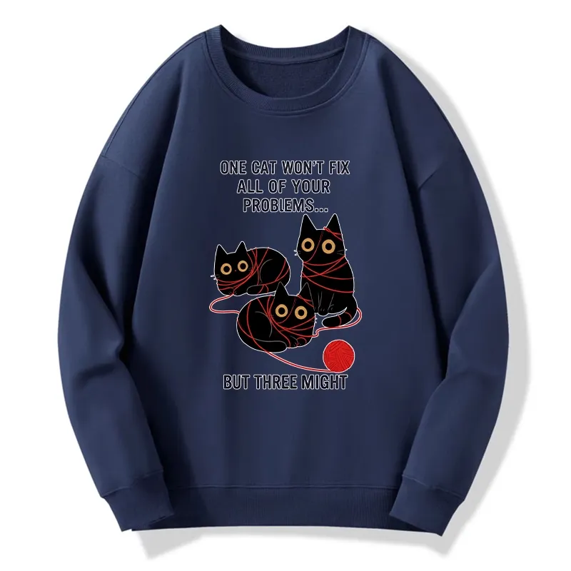 Tokyo-Tiger Three Cats Fix All Problems Classic Sweatshirt