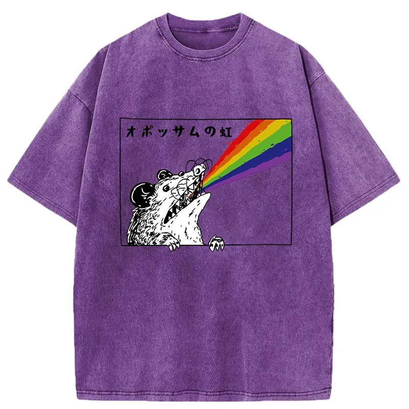 Tokyo-Tiger Opossum Rainbow Washed T-Shirt