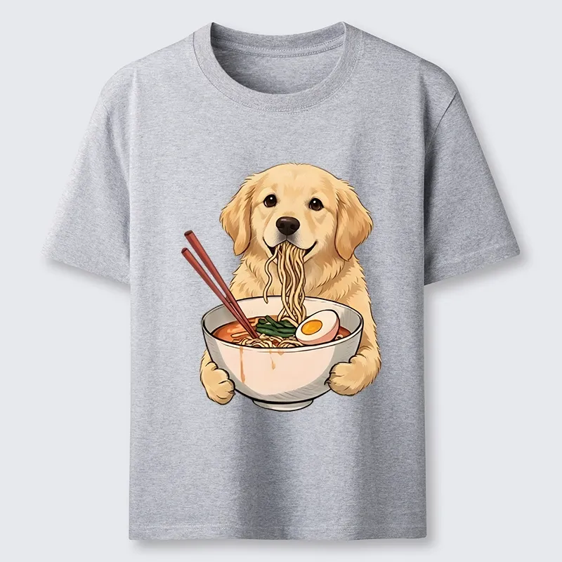 Tokyo-Tiger Golden Retriever Eating Ramen Noodles Classic T-Shirt