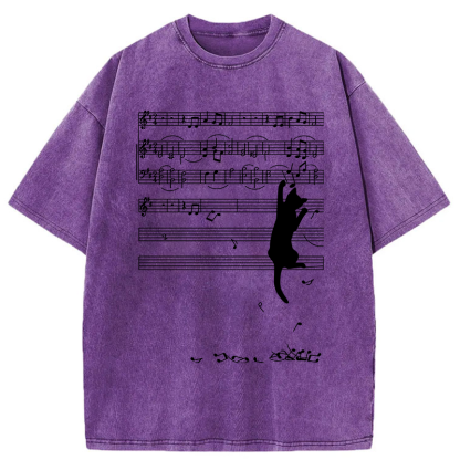 Tokyo-Tiger Black Cat Sabotage Washed T-Shirt
