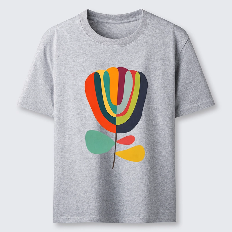 Tokyo-Tiger Colorful Flower Minimalist Print Classic T-Shirt