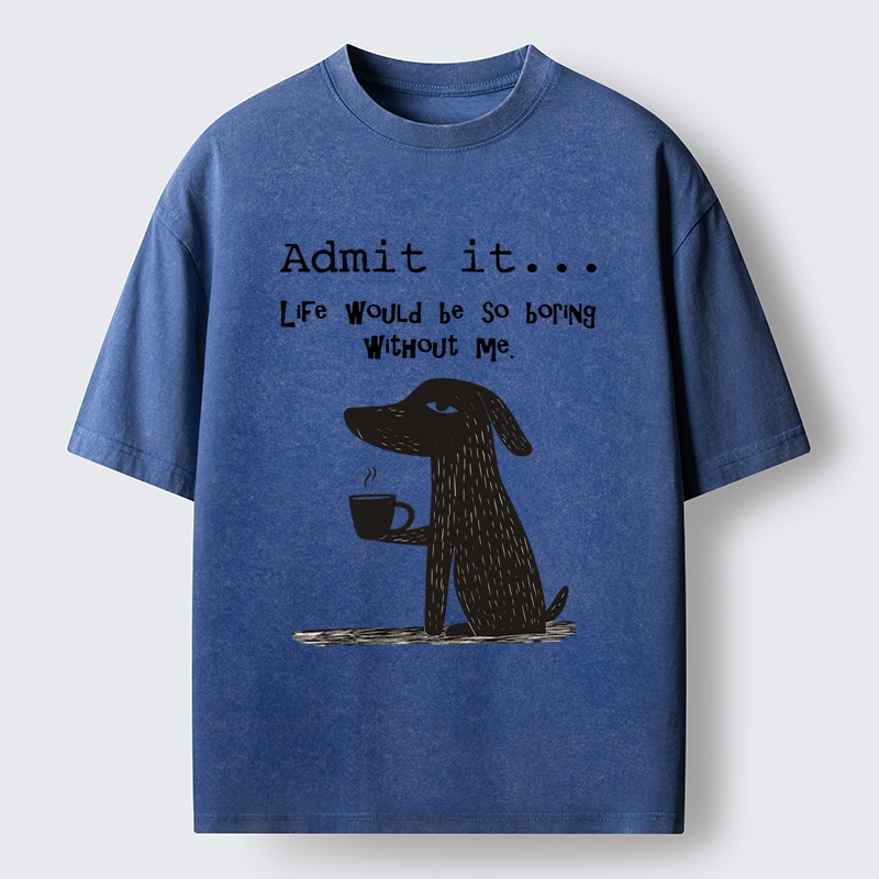 Tokyo-Tiger Life Is Dull Without This Good Boy Washed T-Shirt