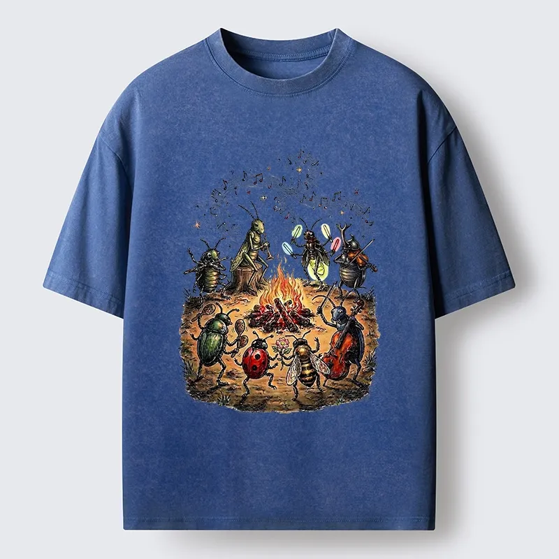 Tokyo-Tiger Bug Band Campfire Jam Washed T-Shirt