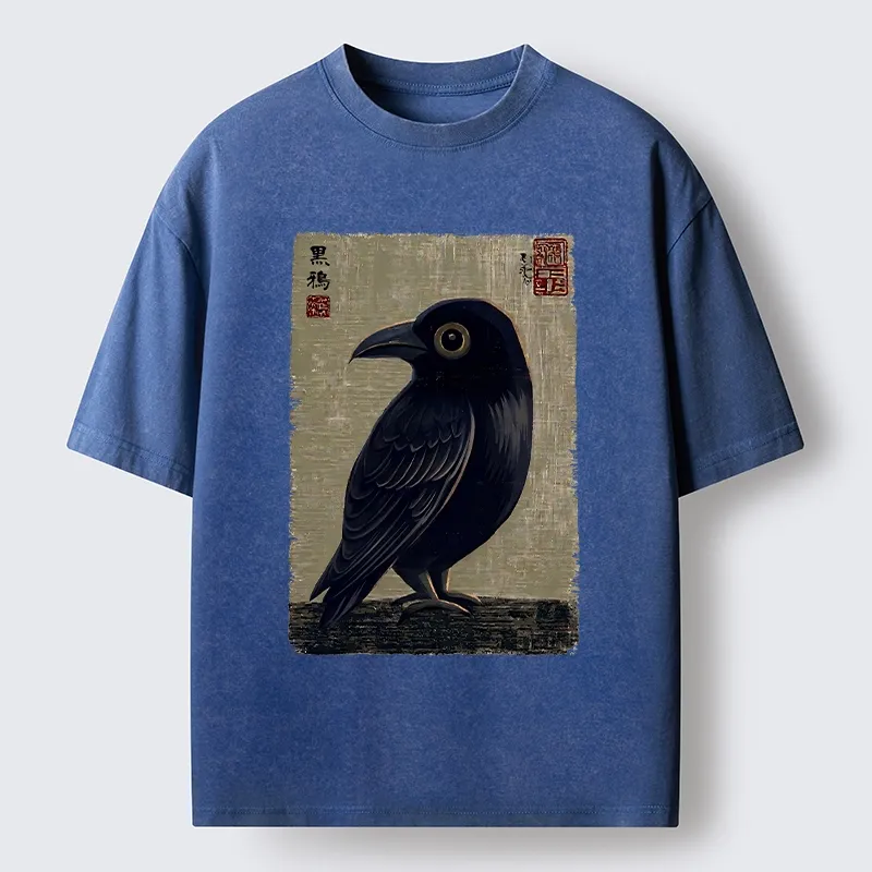 Tokyo-Tiger The Black Crow Art Print Washed T-Shirt