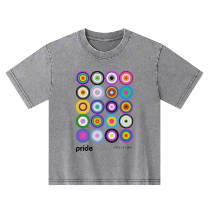 Tokyo-Tiger Every Circle Glows With Inclusive Love Kids Washed T-Shirt