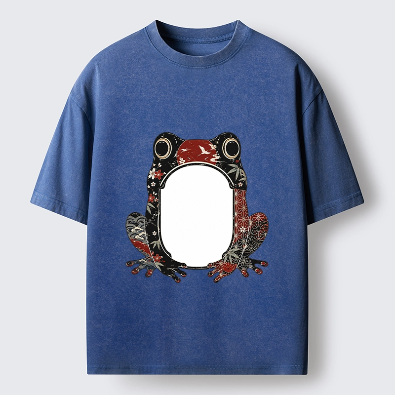 Tokyo-Tiger Retro Sakura Frog Washed T-Shirt
