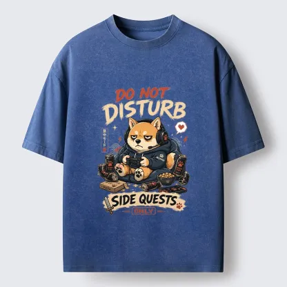 Tokyo-Tiger Do Not Disturb Gamer Shiba Mode Washed T-Shirt
