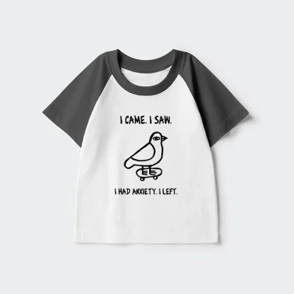 Tokyo-Tiger Funny Meme Bird Just Needs A Break Kids Raglan T-shirt