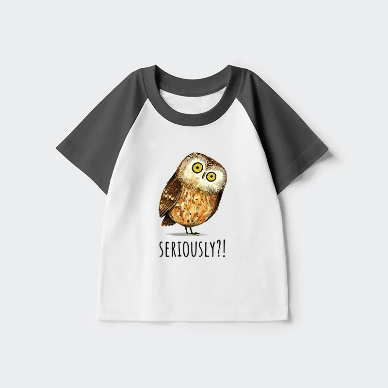 Tokyo-Tiger Seriously Confused Owl Meme Art Kids Raglan T-shirt Sale