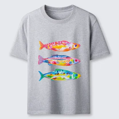 Tokyo-Tiger Colorful Hand Drawn Fish Classic T-Shirt