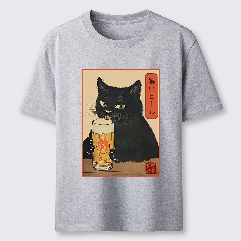 Tokyo-Tiger Cat Holding A Glass Of Beer Classic T-Shirt