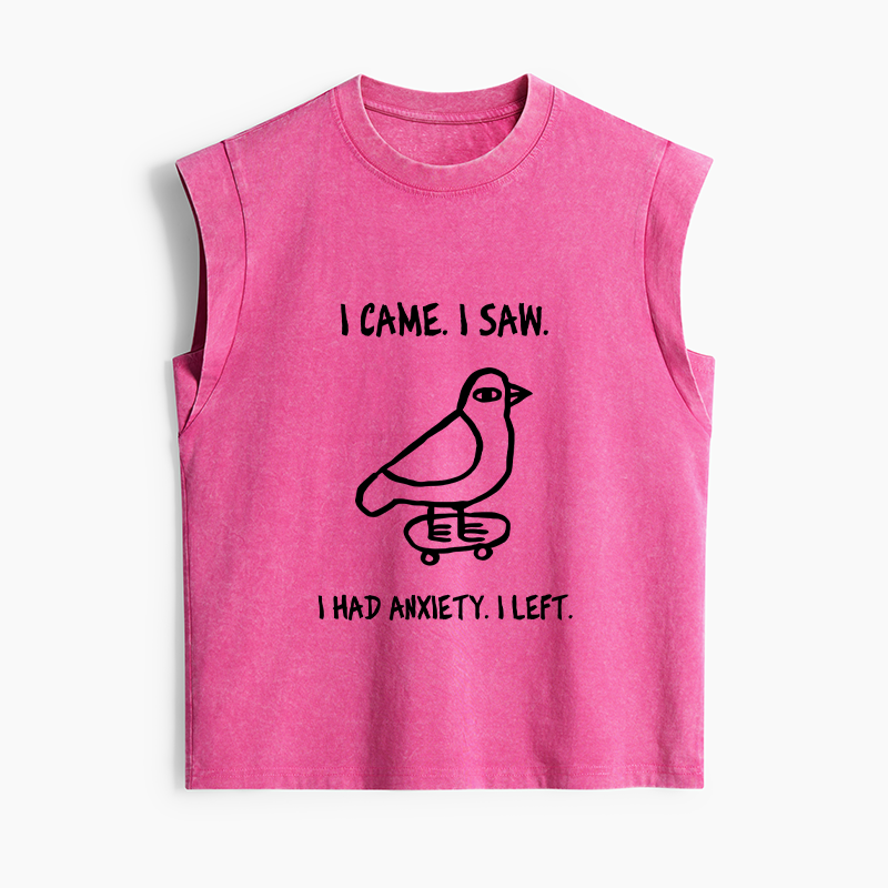 Tokyo-Tiger Funny Meme Bird Just Needs A Break Women's Washed Tank Tops