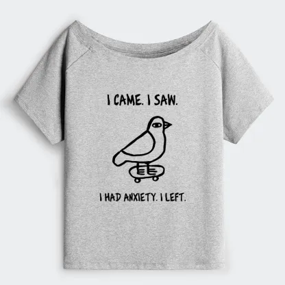 Tokyo-Tiger Funny Meme Bird Just Needs A Break Off Shoulder T-Shirt