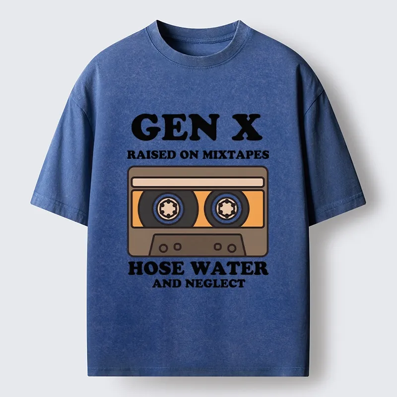 Tokyo-Tiger Retro Childhood GenX Cassette Tape Washed T-Shirt