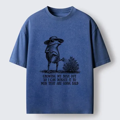 Tokyo-Tiger Silly Gardener Frog Funny Daily Meme Washed T-Shirt 