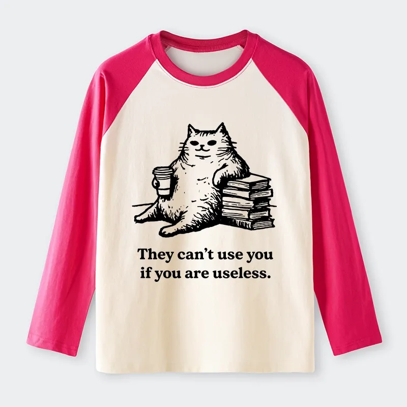 Tokyo-Tiger Cat Proving Uselessness Is A Superpower Raglan Long Sleeve T-shirt