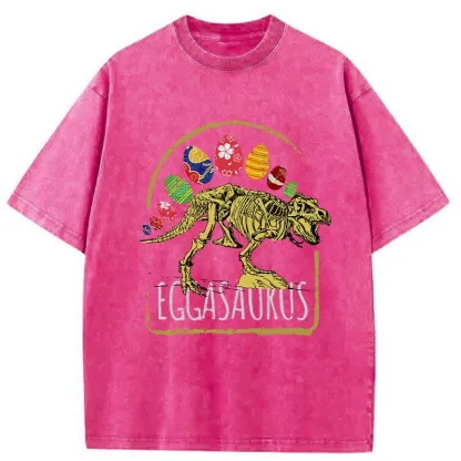 Tokyo-Tiger Funny Eggasaurus Washed T-Shirt