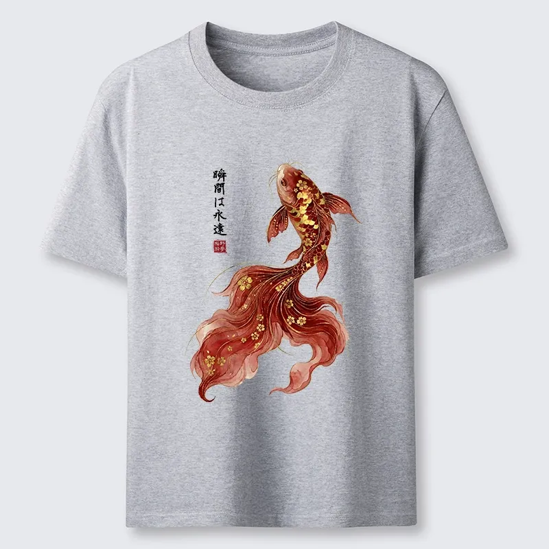 Tokyo-Tiger Golden Sakura Red Koi Ink Art Classic T-Shirt