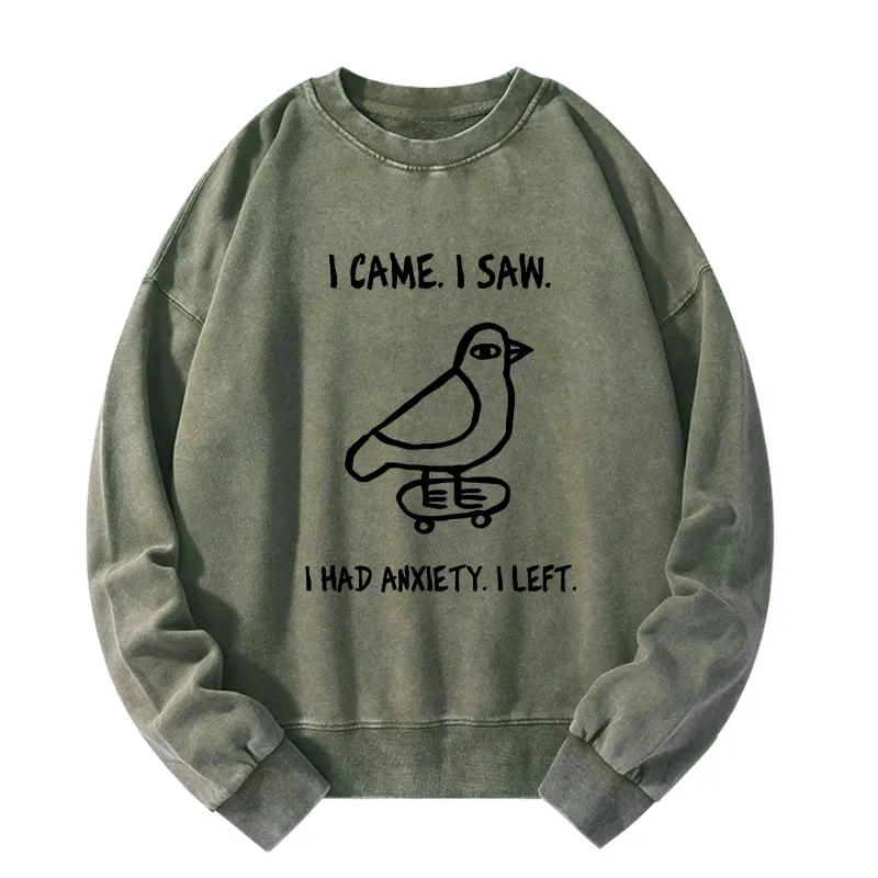 Tokyo-Tiger Funny Meme Bird Just Needs A Break Washed Sweatshirt